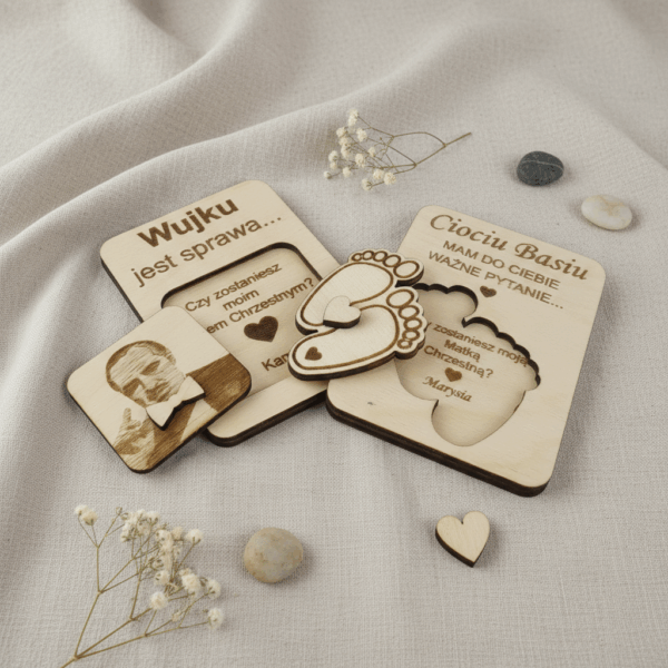 Zestaw Prośba do Chrzestnych + Koperta