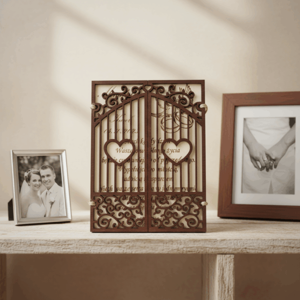 Kartka Na Wesele Ślubna Prezent Pamiątka Ślubu Personalizowana Grawerowana