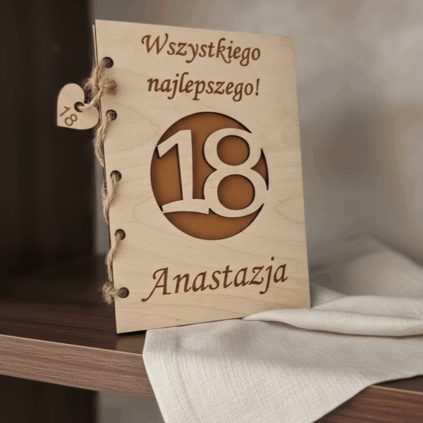 Kartka Na 18 Urodziny Grawerowana + Koperta